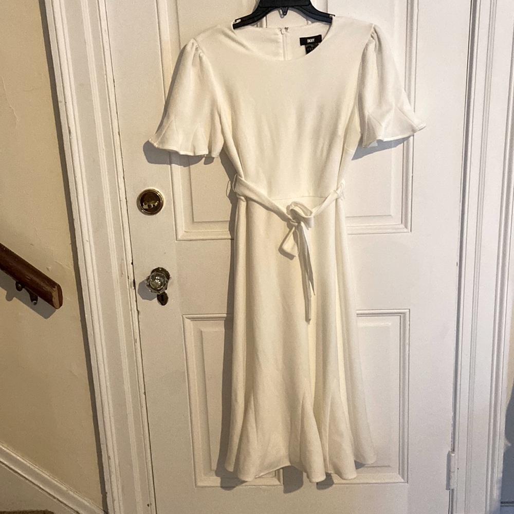 White DKNY dress